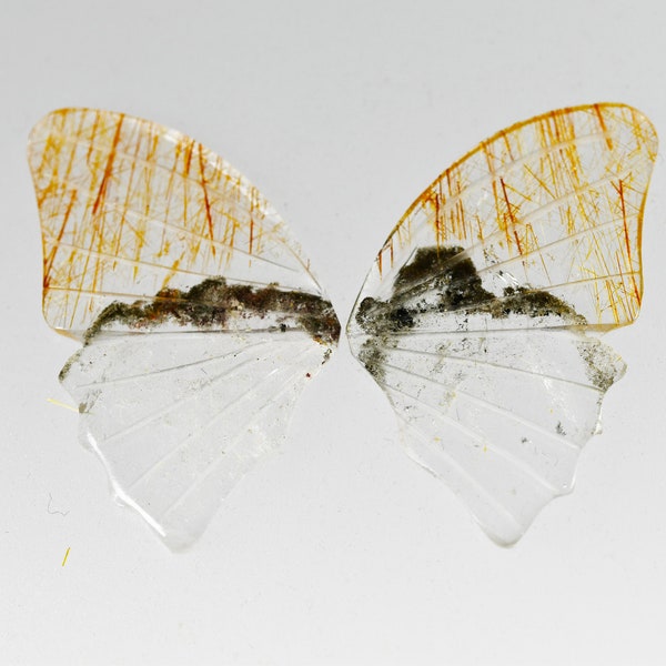 Butterfly wings! Quartz with flashy Rutile/Hematite inclusions