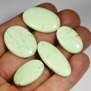 Lemon Chrysoprase designer cabochon set, rare! image 4