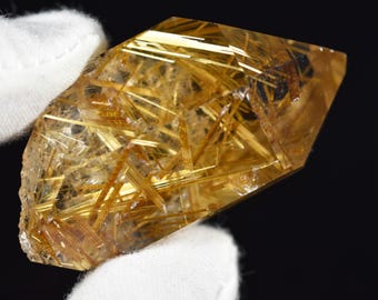 Cristal natural de cuarzo rutilado de Brasil, 100% natural y de alta calidad.