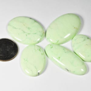 Lemon Chrysoprase designer cabochon set, rare! image 3