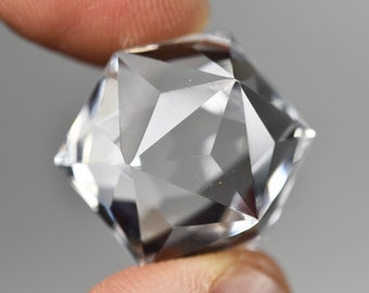 Quartz Icosahedron faceted gemstone!