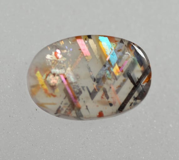 Rainbow Lattice Sunstone cabochon, top grade material from Australia
