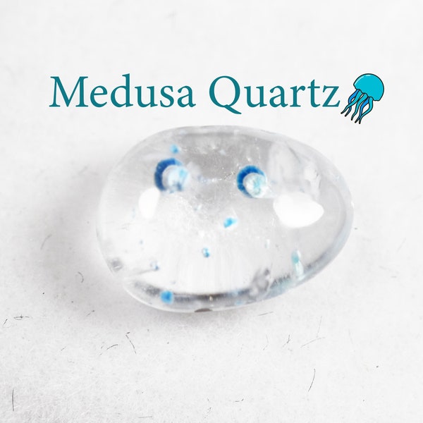 Medusa Quartz cabochon, RARE high grade material from Brazil!