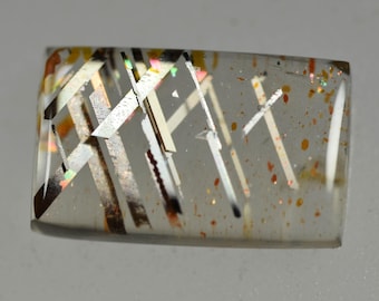 Rainbow Lattice Sunstone cabochon, top grade material from Australia