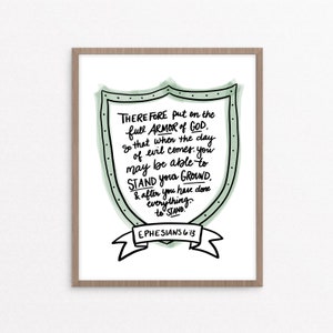 The Armor of God - Ephesians 6:13 | Christian Art Print Downloads | Wall Art Printable | Bible Verse | Inspirational Poster | BEST SELLER