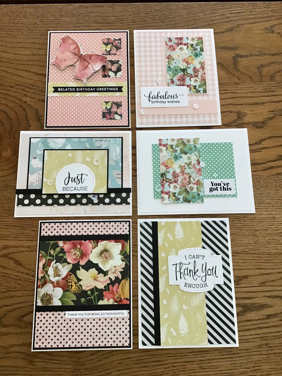 Floral Butterfly Card Set - Handmade Greeting Cards, Encouragement - Etsy