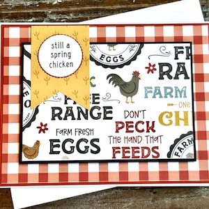 Punny Chicken Birthday Card - Spring Chicken Birthday Card - Birthday Card For The Chicken Lovers