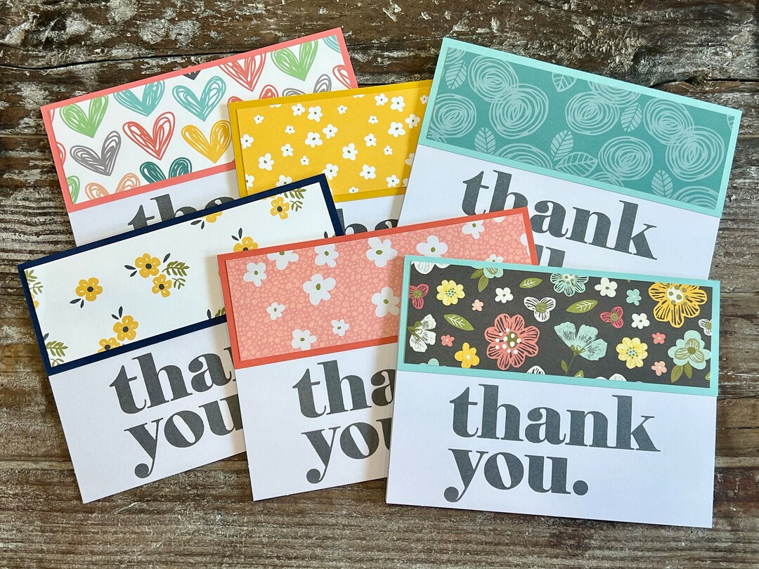Thank You Card Set – Bright Patterned A2 Cards, Blank Inside - Etsy
