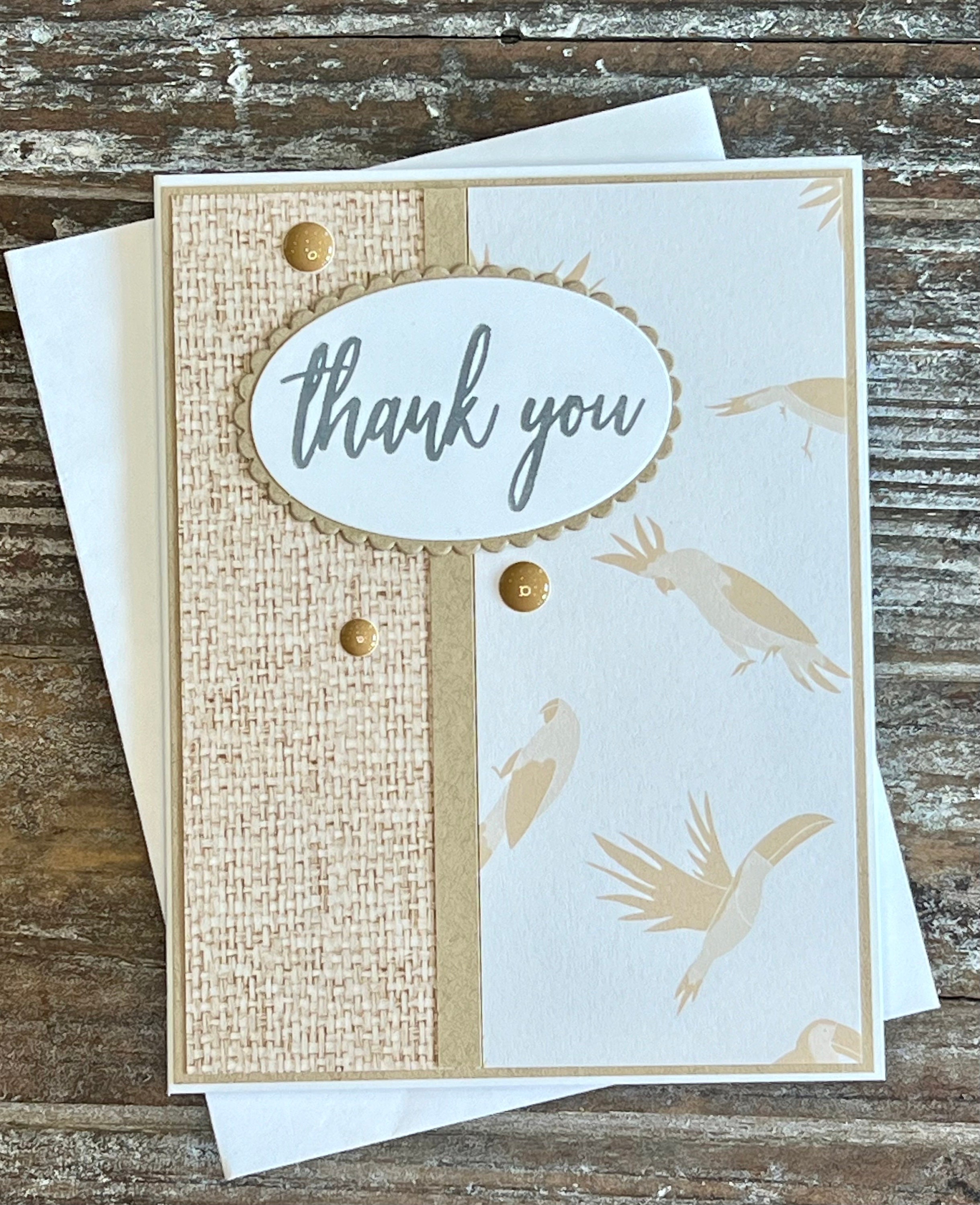 Handmade Thank You Cards - Enamel Dot Embellishments, Blank Inside - Etsy
