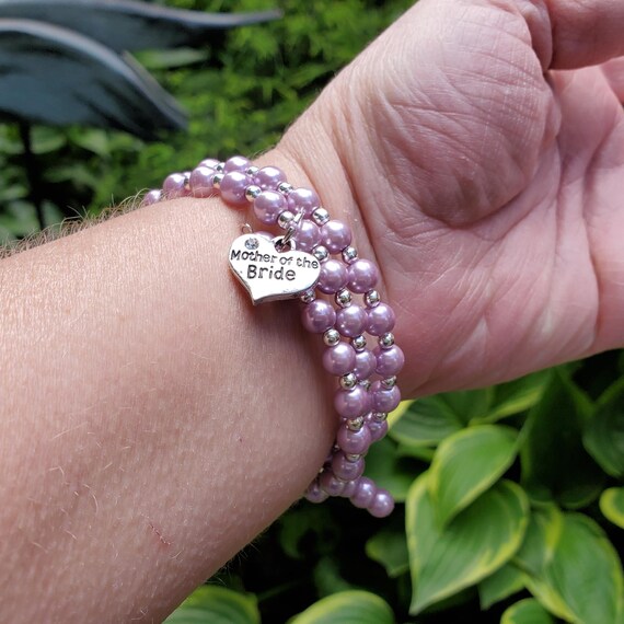 Bride Pearl Wrap Charm Bracelet 