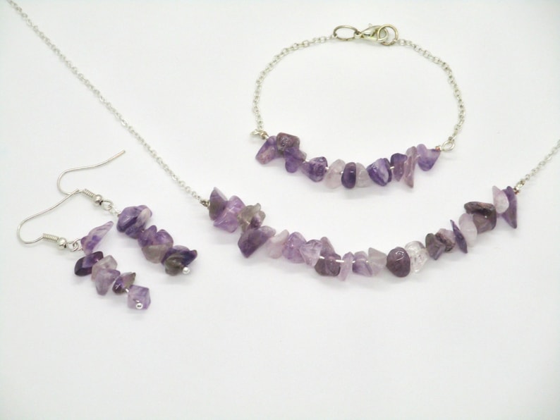 Purple Jewelry Set Wedding Party gift Bridesmaid Amethyst Jewelry Set Bridesmaid Proposal Maid of Honor Gift Bridal Jewelry Set