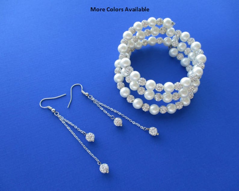 Maid of Honor Gift Bridesmaid Pearl Crystal Jewelry Set Bridal Gift Set Bridesmaid Gift Set Wedding Accessories Bride Jewelry Set