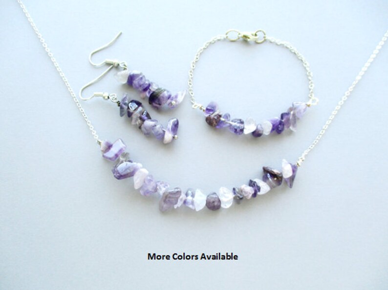 Purple Jewelry Set Wedding Party gift Bridesmaid Amethyst Jewelry Set Bridesmaid Proposal Maid of Honor Gift Bridal Jewelry Set