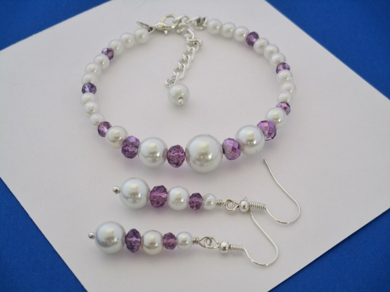 Bridesmaid Proposal Bridesmaid Gift White Purple Bridesmaid Jewelry Set Bridal Party Gift Bridesmaid Gift Set Maid of Honor Gift