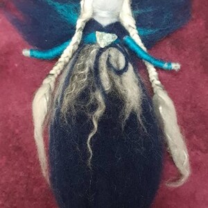 CUSTOM MADE Blue fairy, faries, magical art, witchy art, fae, fairy doll, fairy sculpture, felted fairy, geodes, witchy art, magic,