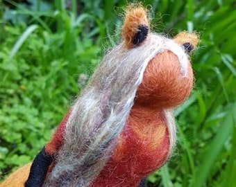 CUSTOM MADE Fox spirit doll, fox, tigers eye, needle felt doll, red fox, doll, wool art, felt animals, wool, felting, witch, wiccan doll,