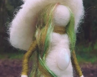 CUSTOM MADE White witch, witchcraft, art doll, spirit doll, magical art, needle felt, witch, woolen doll, felting