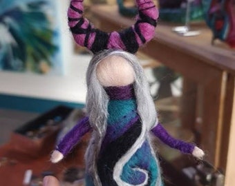 CUSTOM MADE Little Goddess, magical art, witchy art, magical, soft sculpture, wool crafts, dolls, spirit doll, witchcraft, altar, magick