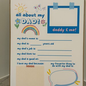 Father's Day Kids Interview Template - Etsy