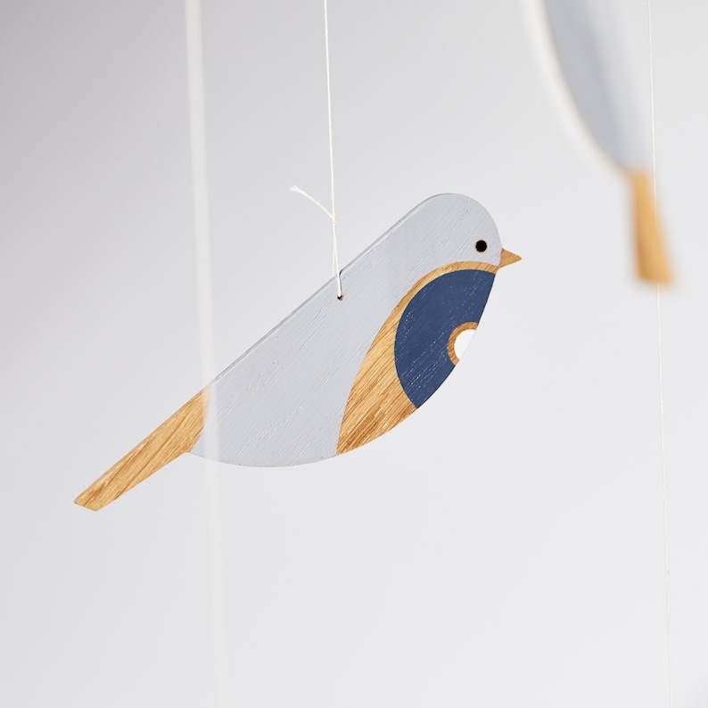 Navy Mobile / Birds Mobile/ Nursery Mobile Spring Birds Baby Etsy