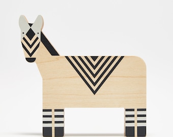 Zizi- Hop , Zebra animal, Safari animal, Wooden Zebra, Zebra figurine, Black and White zebra