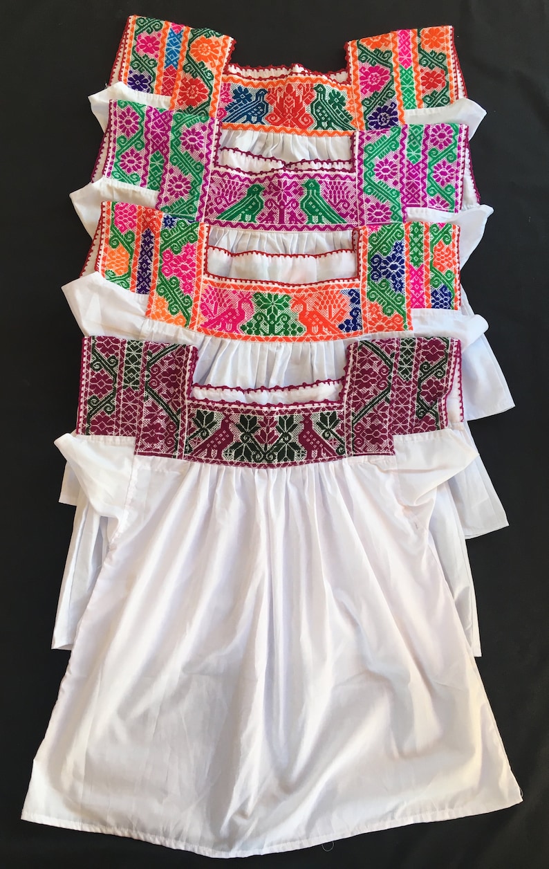 top embroidered by hand very cool traditional typical Mexican peasant blouse