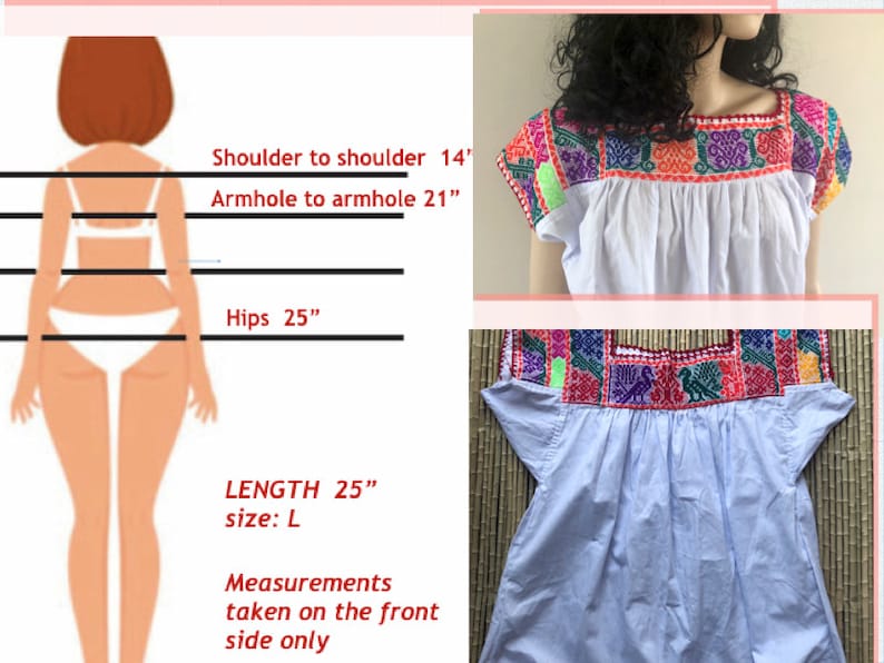 top embroidered by hand very cool traditional typical Mexican peasant blouse