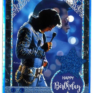Elvis Blau Geburtstagskarte