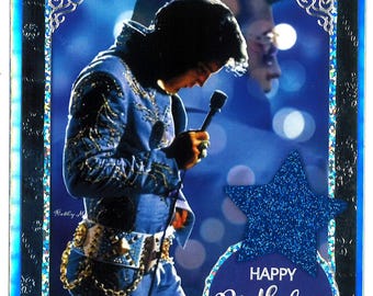 Elvis Blue Birthday Card