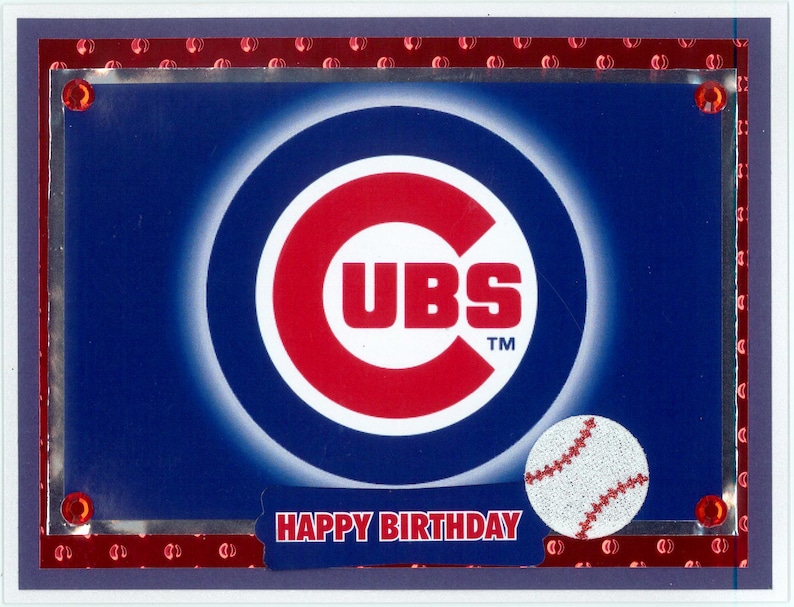 Chicago Cubs Birthday Card Etsy