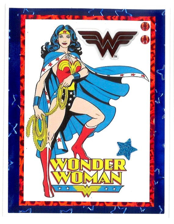 Wonder Woman Birthday Card Etsy