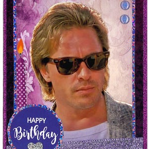 Don Johnson Purple Birthday Card