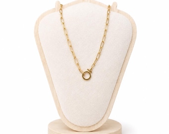 Paperclip chain with openable clasp | charm holder necklace | gift for her