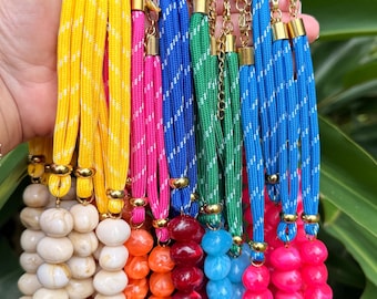 Bohemian Beaded Necklace | Colorful Paracord Necklace | Resort Style | Summer Jewelry
