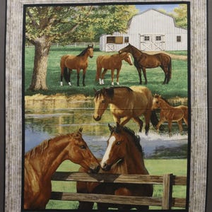 Stoffen paneel paardenmuur van Springs Creative