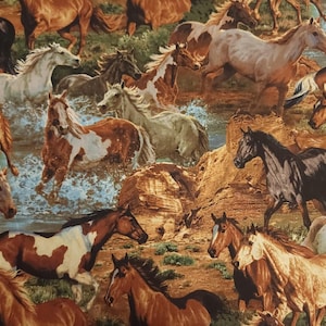 Rivers Edge Horses Quilt Fabric  By Springs Creative