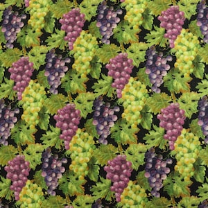 Life Happens Wine Helps Grapes Quilt Fabric  by Northcott Fabrics