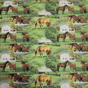 Sommer Pferd Landschaftlich Quilt Stoff Von Spring Creatives