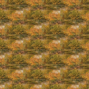 Naturescapes Wilderness Fall Trees Allover av Northcott Fabrics