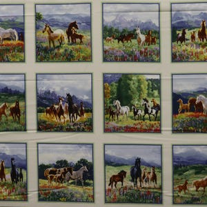 Quiltstofpaneel met wilde bloemenpaden Elizabeth Studios