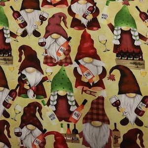 Wine Gnomes Quilt Fabric  By Timeless Treasures