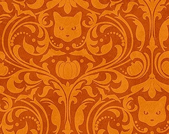 Hallow's Eve Orange Damask by Cerrito Creek Studio Quilt Fabric  by Northcott Fabrics