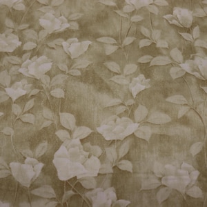 Botanicals Tan Flowers Quilt Fabric  By Red Rooster Fabric