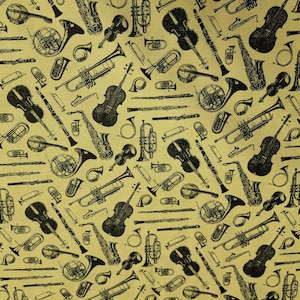 Sweet Symphony Instruments Quilt Fabric  by Blank Quilting