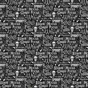 Halloween Spellbound Words Quilt Fabric by Northcott Fabrics
