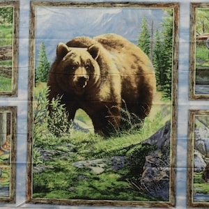 Bear Meadow Quilt Fabric Panel ~ Wilmington fabrics