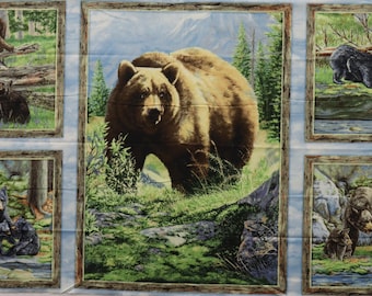Bear Meadow Quilt Fabric Panel ~ Wilmington fabrics