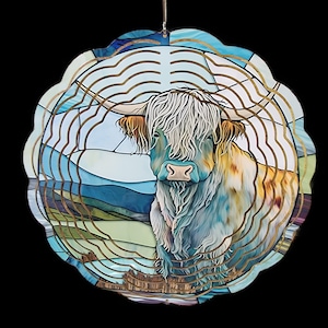 Lindo cata-vento Highland Cow de 10&quot;