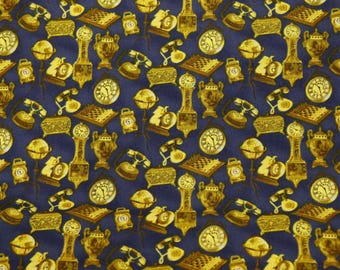 Old Mansion Clocks Quilt Fabric