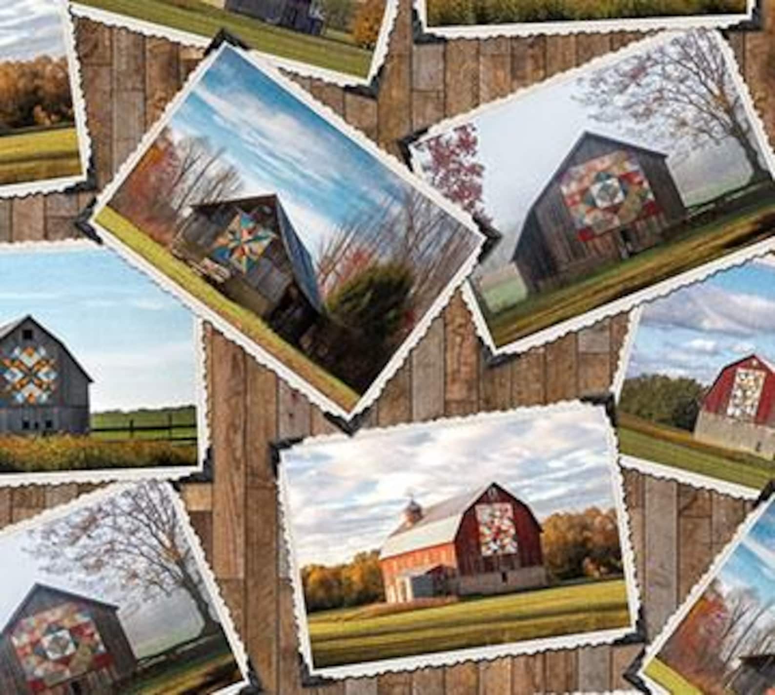 Barn Quilts Barn Postcards Quilt Fabric by Northcott Fabrics - Etsy